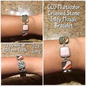 CCO 925 STER Silver Multicolor Stone Bracelet 7.25